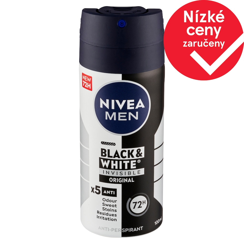 image 1 of Nivea Men Black & White Invisible Original Antiperspirant Spray 100ml