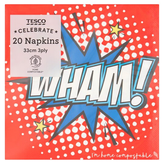Tesco Superhero Napkin 20 Pack Tesco Groceries
