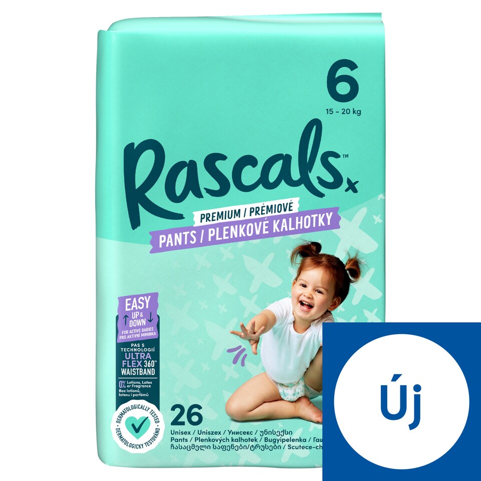 Rascals Premium bugyipelenka, méret: 6, 15-20 kg, 26 db  1. kép