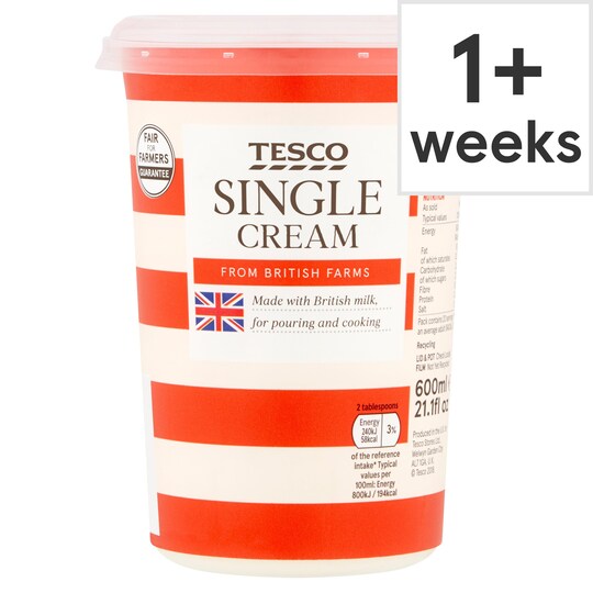 Tesco Fresh Single Cream 600Ml Tesco Groceries
