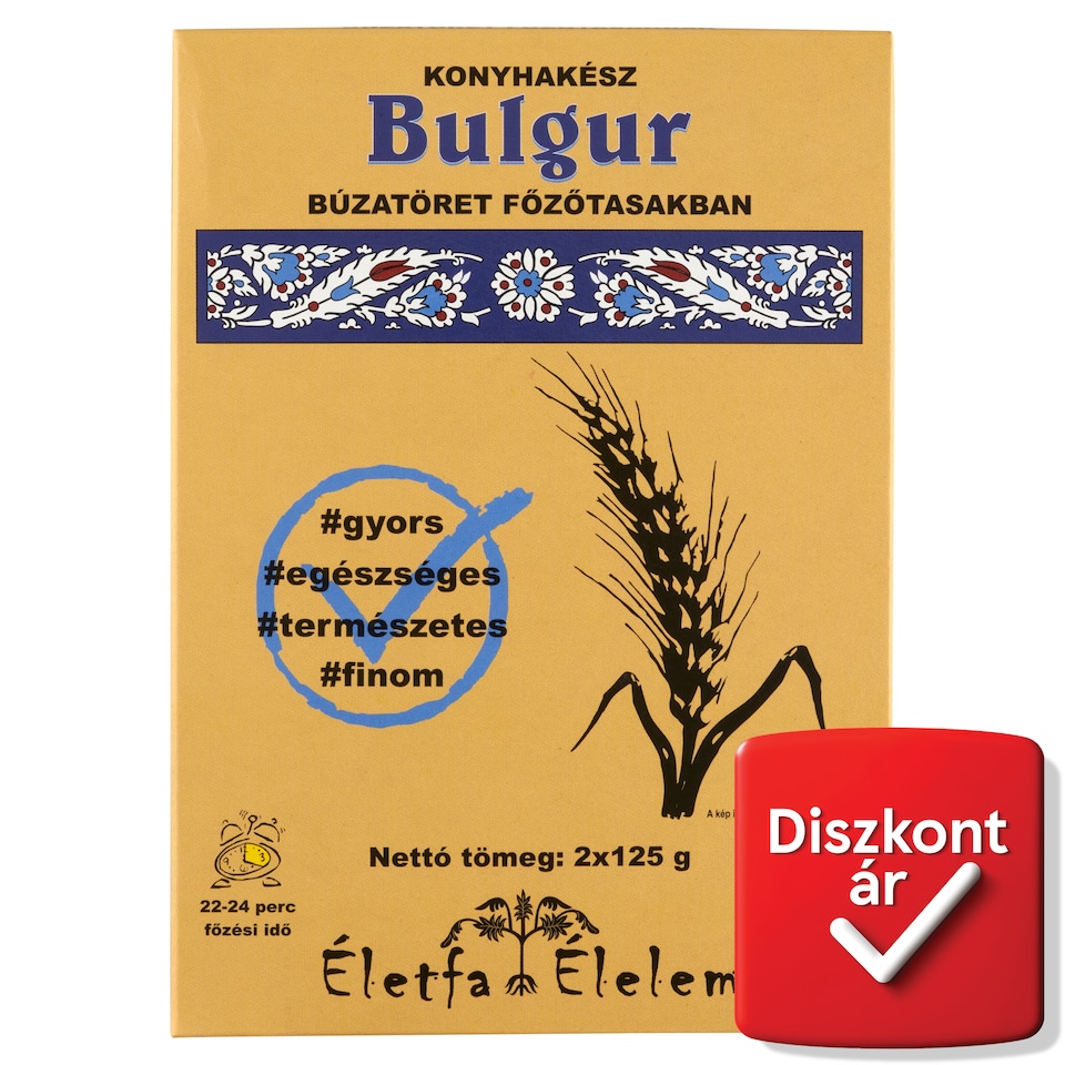 Életfa Élelem konyhakész bulgur búzatöret főzőtasakban 2 x 125 g