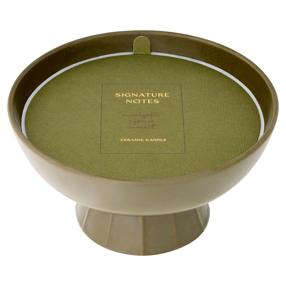 image 1 of F&F Home Signature Notes Eucalyptus Multi-Wick Ceramic Candle 370g