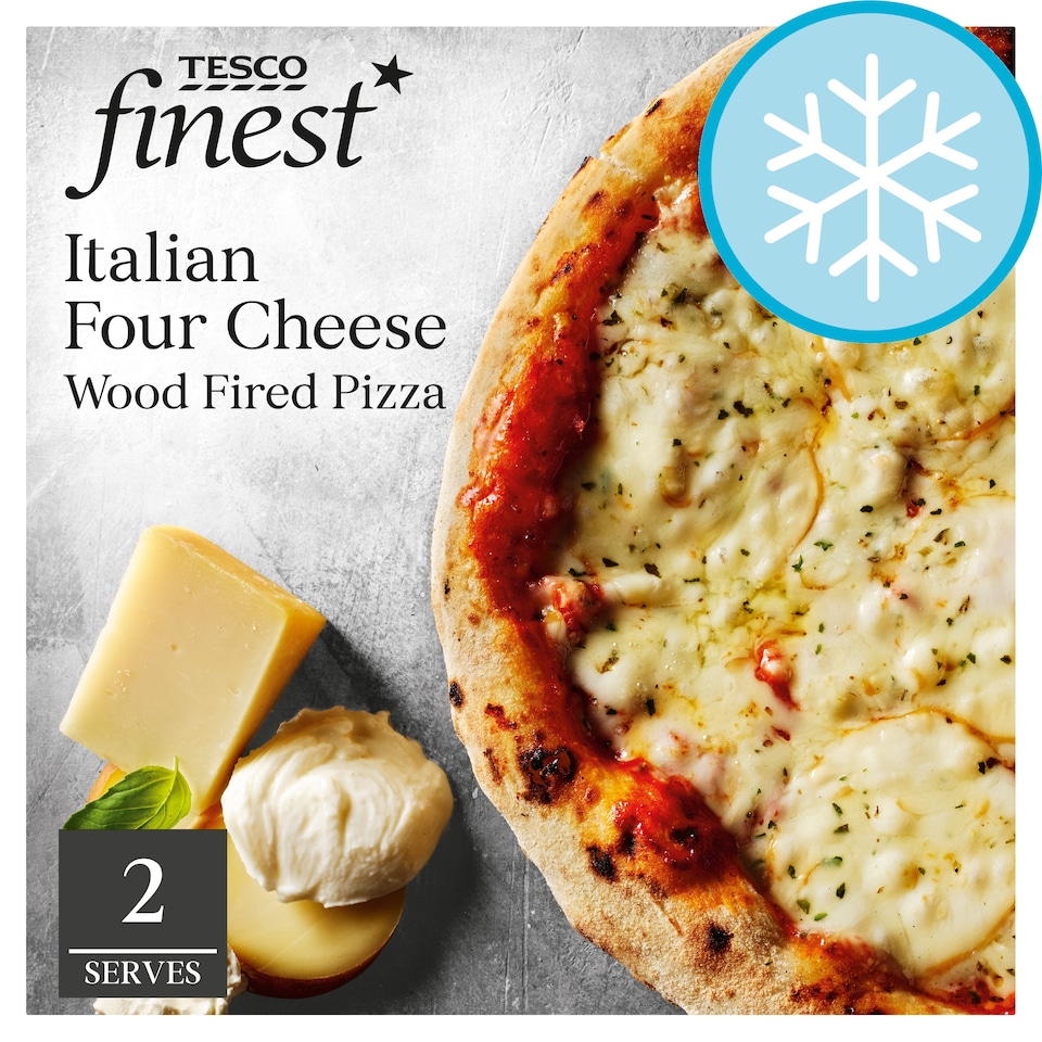 Tesco Finest Italian Four Cheese Wood Fired Pizza 430G