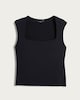 image 4 of F&F Polyamide Square Neck Sleeveless Top in Black