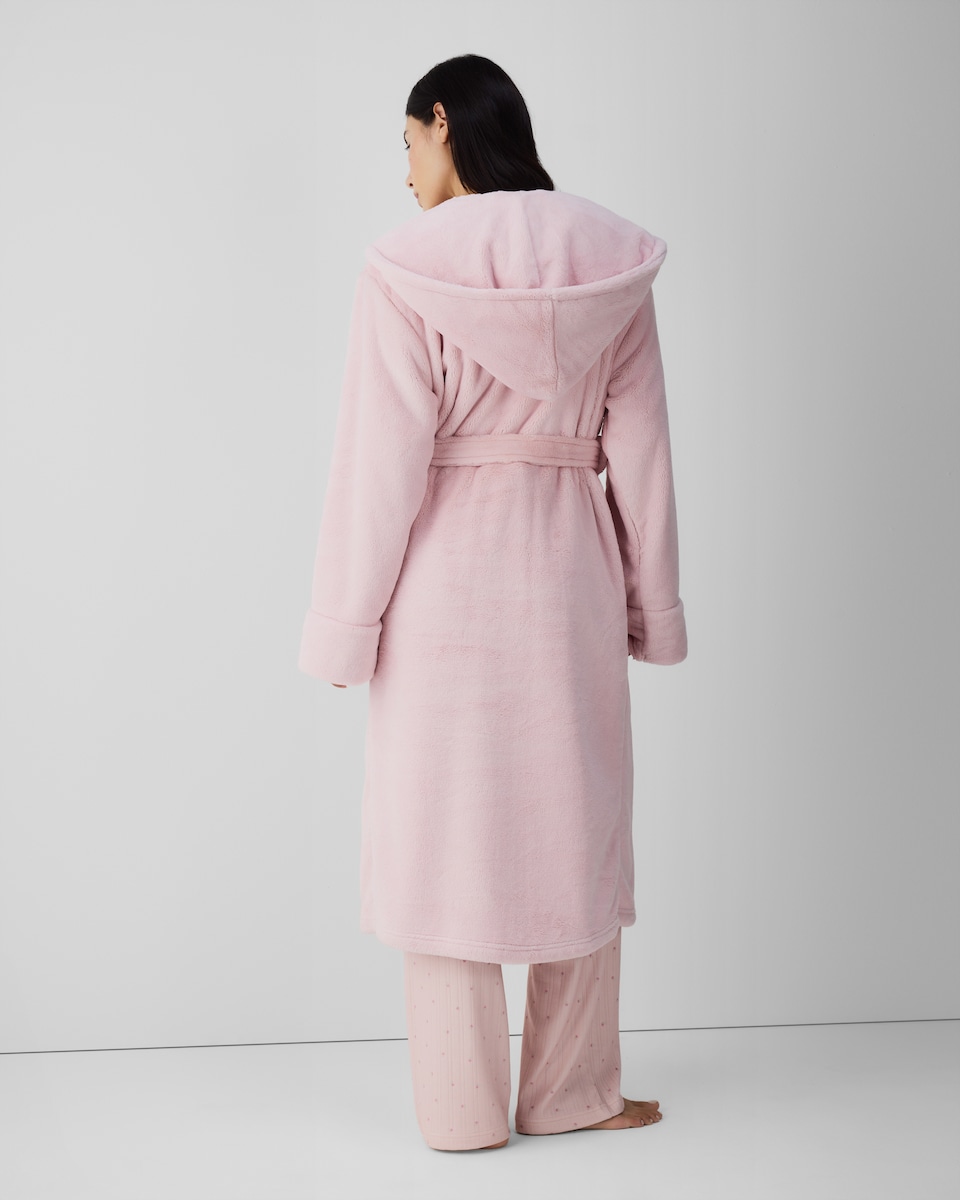 image 1 of F&F Hooded Dressing Gown in Pink