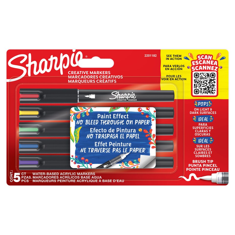 image 1 of Sharpie Creative Brush Markers 5pk