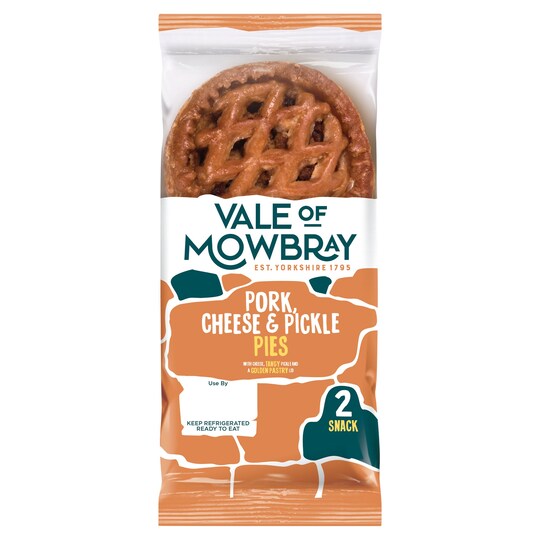 Vale Mowbray 2 Snack Cheese Pickle Pork Pies Tesco Groceries