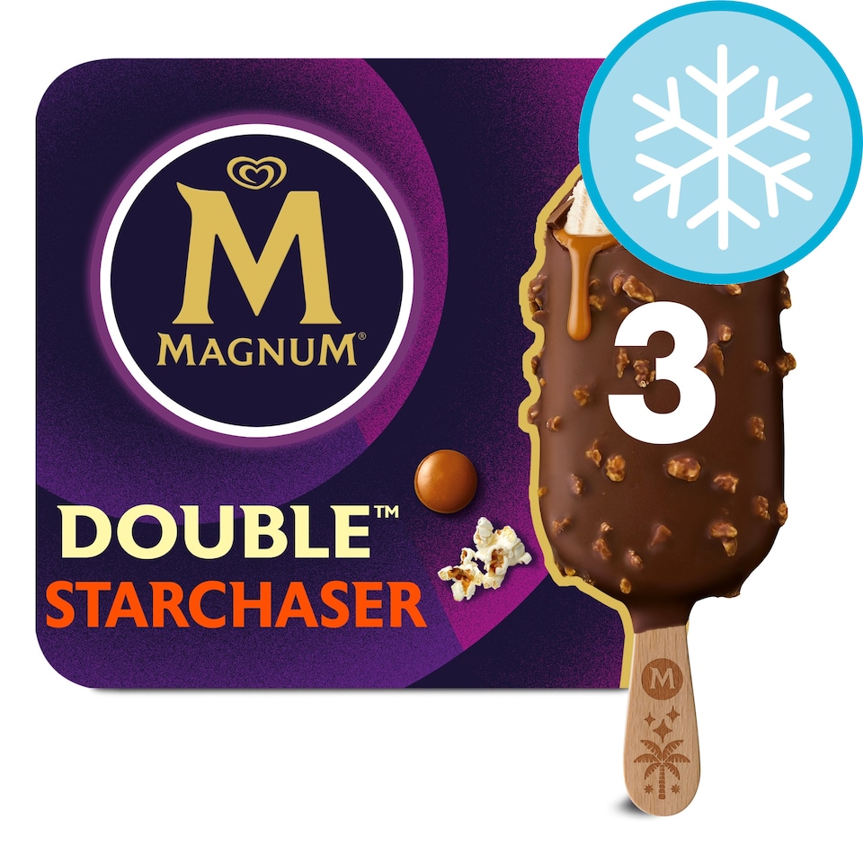 image 1 of Magnum Starchaser Chocolate, Caramel & Popcorn Ice Cream Sticks 3x85ml