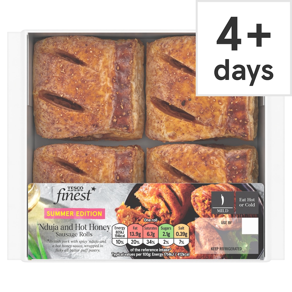 Tesco Finest Nduja and Hot Honey Sausage Rolls 188g