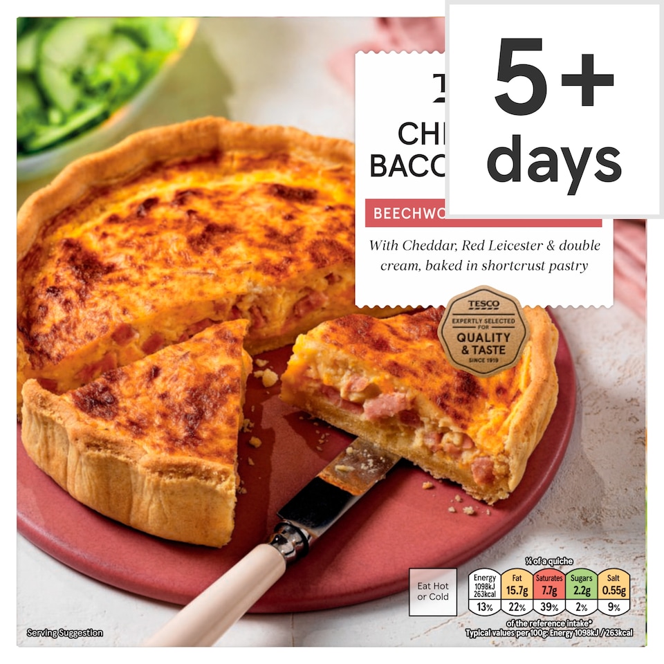 Tesco Cheese & Bacon Quiche 400g