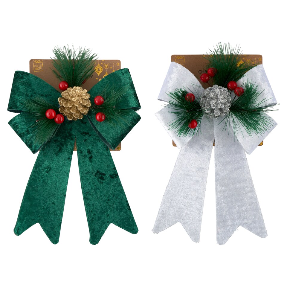 Festive Magic bársony masni dekoráció