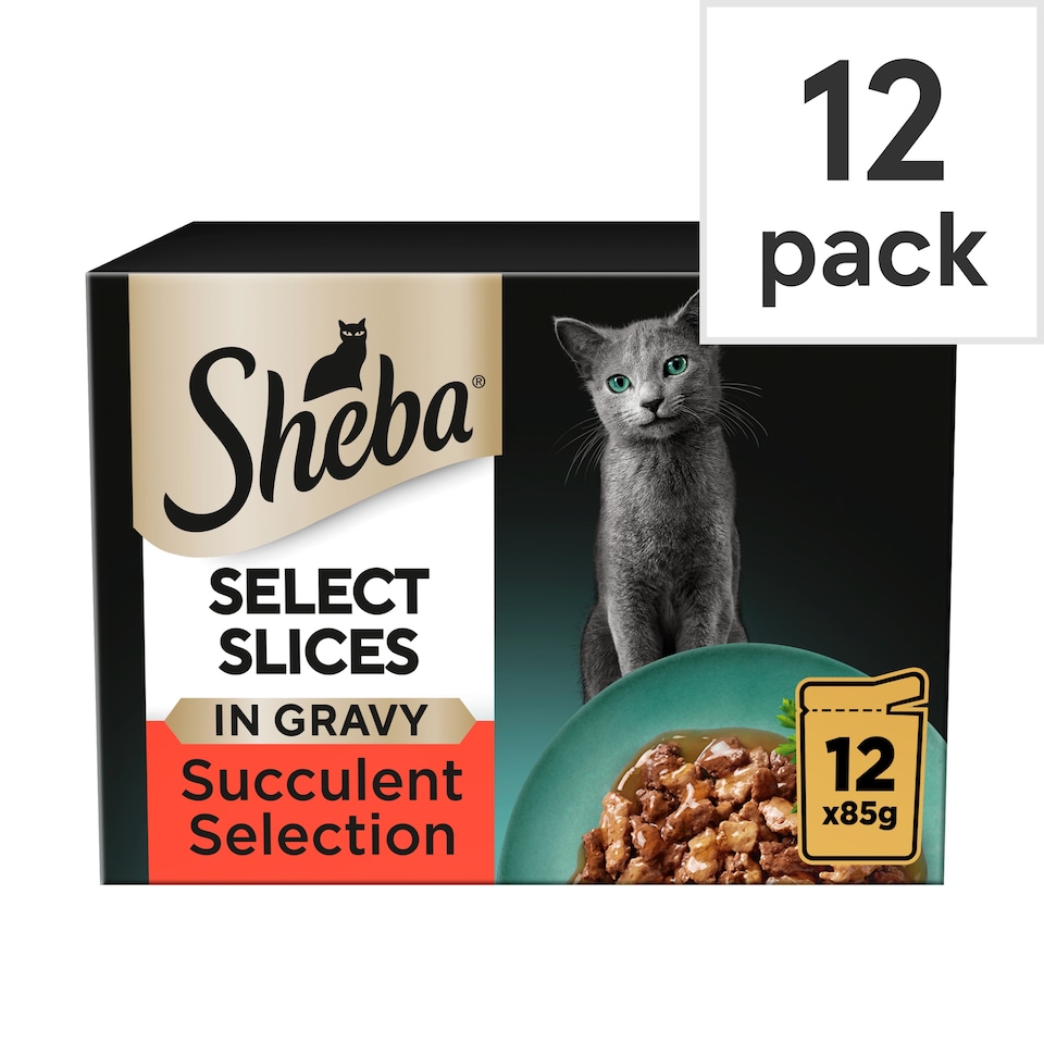 image 1 of Sheba Select Slices Cat Food Pouches Succulent Mix Gravy 12x85g