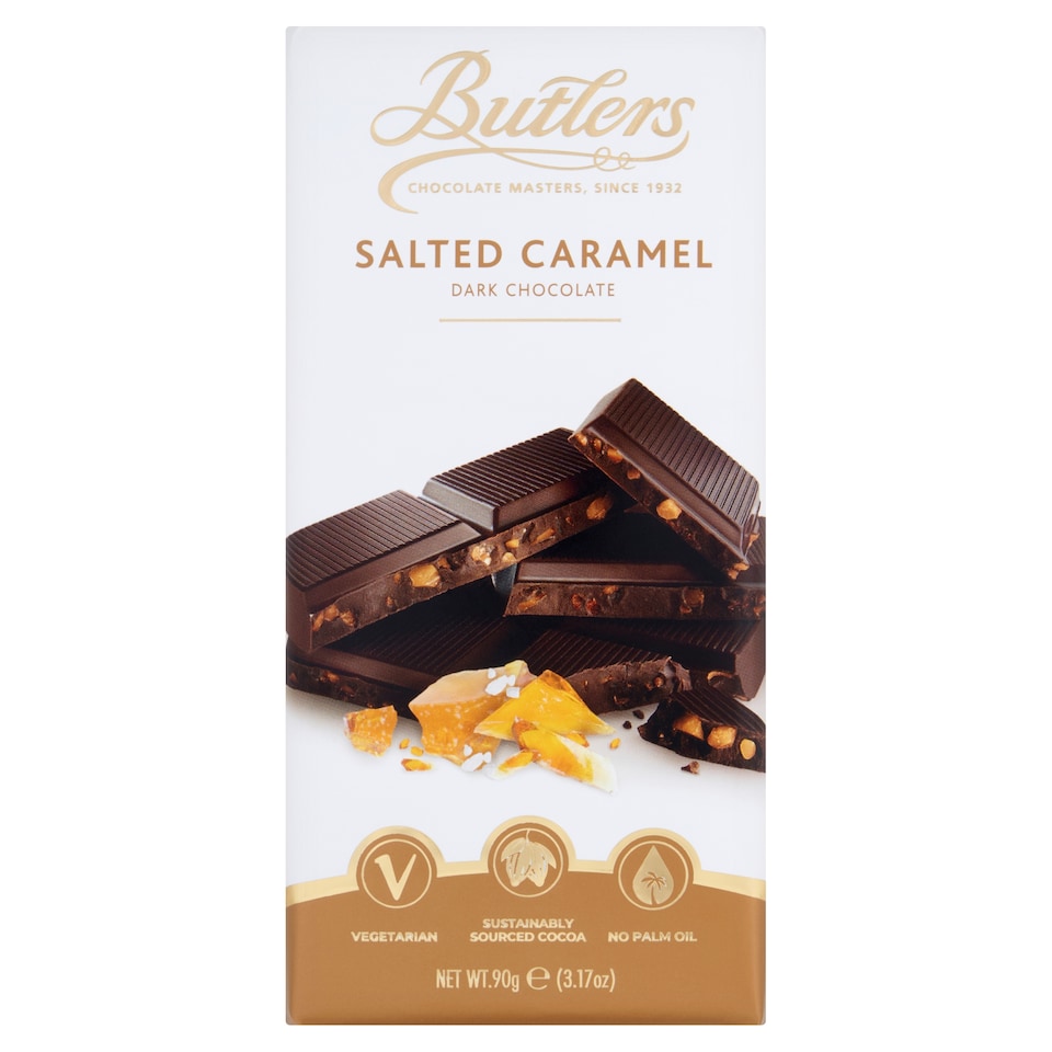 Butlers Dark Salted Caramel Chocolate Bar 90G