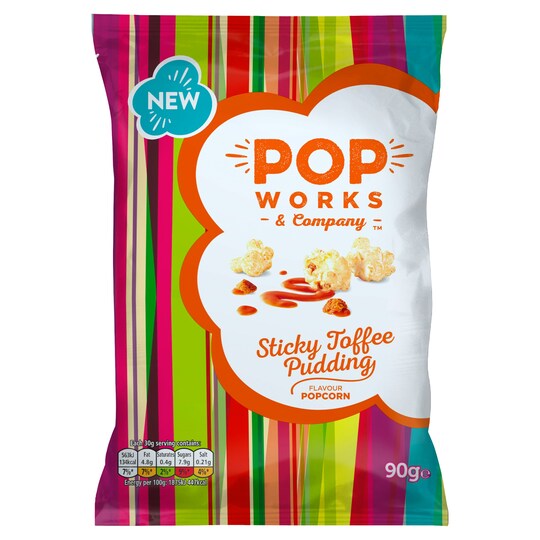 Popworks Sticky Toffee Pudding Popcorn 90 g Tesco Groceries