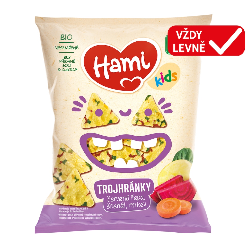 image 1 of HAMI Triangles Beetroot, Spinach, Carrot 30 g