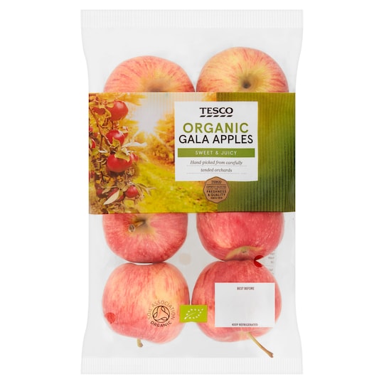 Tesco Organic Gala Apples 630G Tesco Groceries