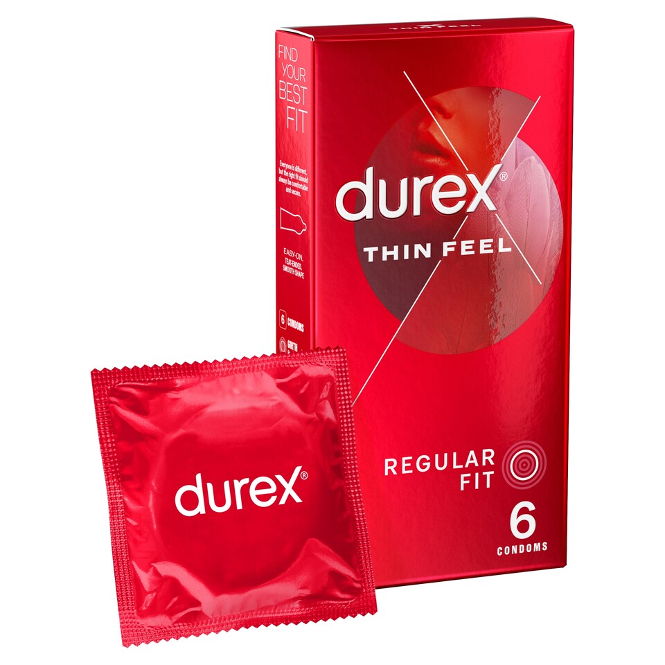image 1 of Durex Thin Feel Condoms Enhanced Sensitivity Regular Fit 6 Pack