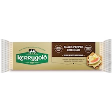 KERRYGOLD BLACK PEPPER CHEDDAR IRISH MATURE WHITE CHEDDAR 180g