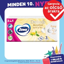 Zewa Deluxe Spirit of Tea illatosított papír zsebkendő 3 rétegű 90 db
