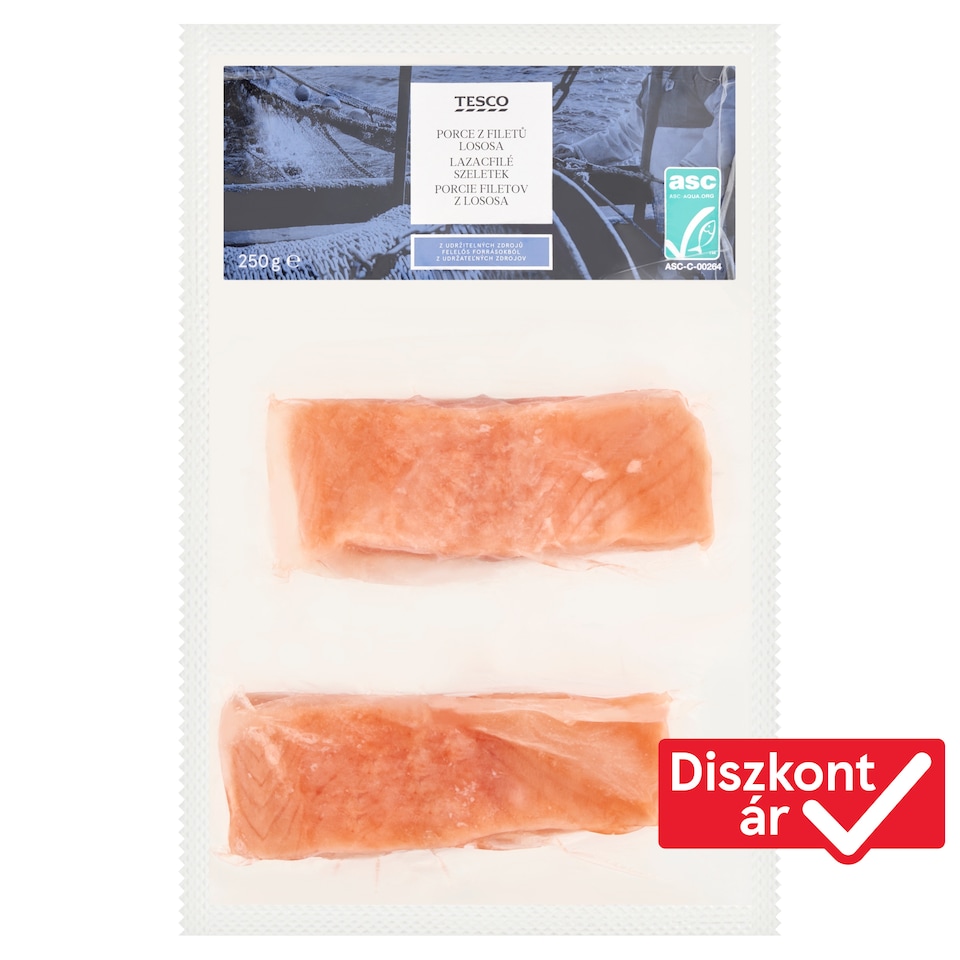 Tesco gyorsfagyasztott lazacfilé szeletek 250 g 