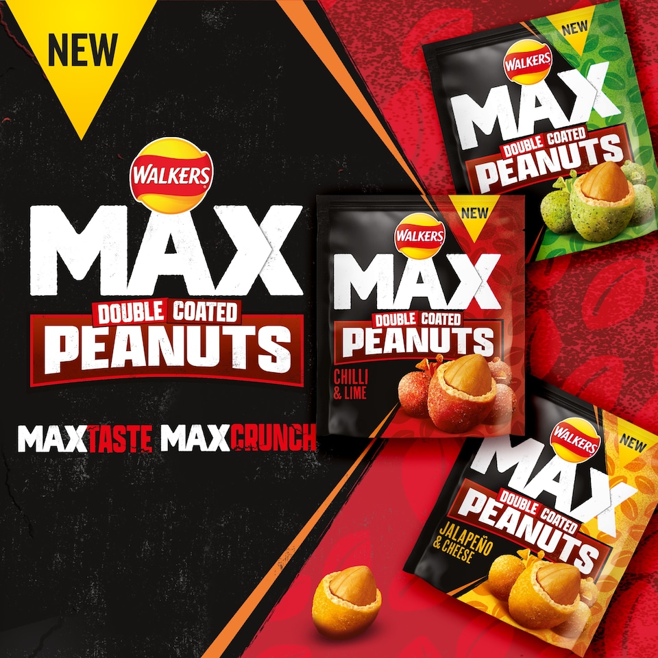 image 1 of Walkers Max Double Coated Peanuts Spicy Wasabi Sharing Bag 175g
