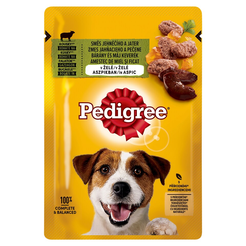 Pedigree teljes értékű nedves eledel felnőtt kutyák részére bárány és máj keverék, aszpikban 100 g