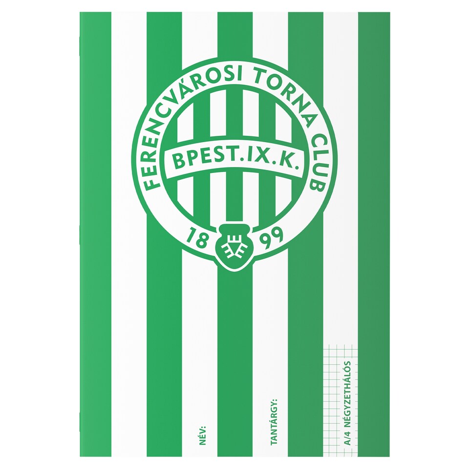 Ferencvárosi Torna Club minőségi A4-es méretű fűzött füzet 32 lapos 