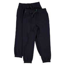 F&F School Unisex 2-Pack Cotton Rich Cuffed Joggers in Navy