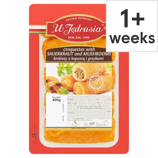 U Jedrusia Sauerkraut & Mushroom Croquettes 400G Tesco Groceries