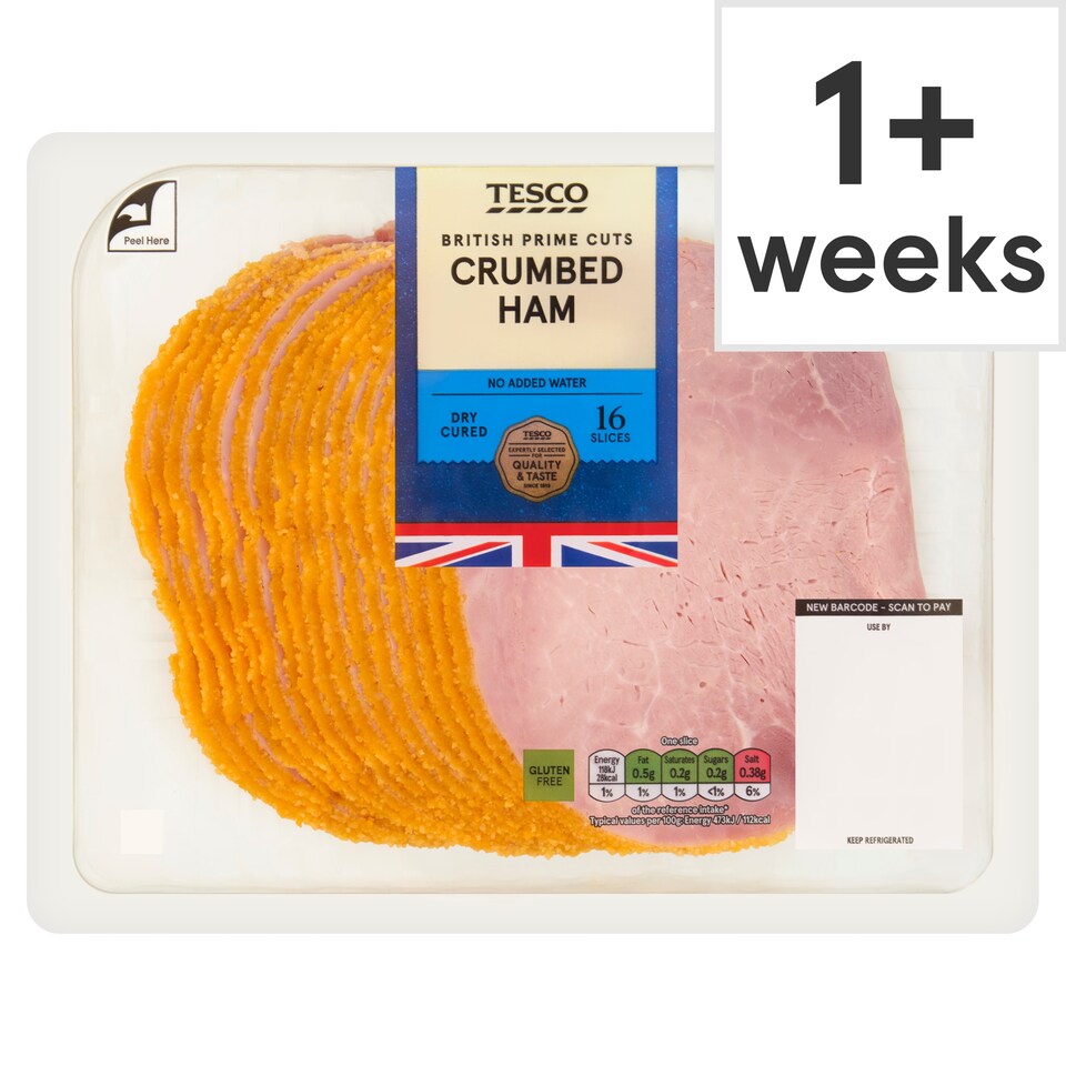 Tesco British Crumbed Ham Slices 400g