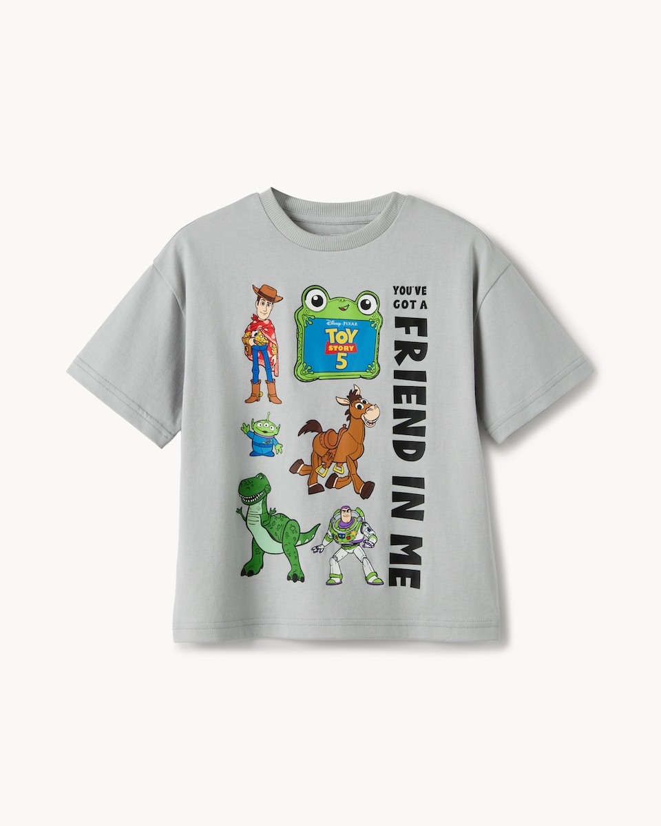 image 1 of Disney Toy Story Pure Cotton T-Shirt in Grey