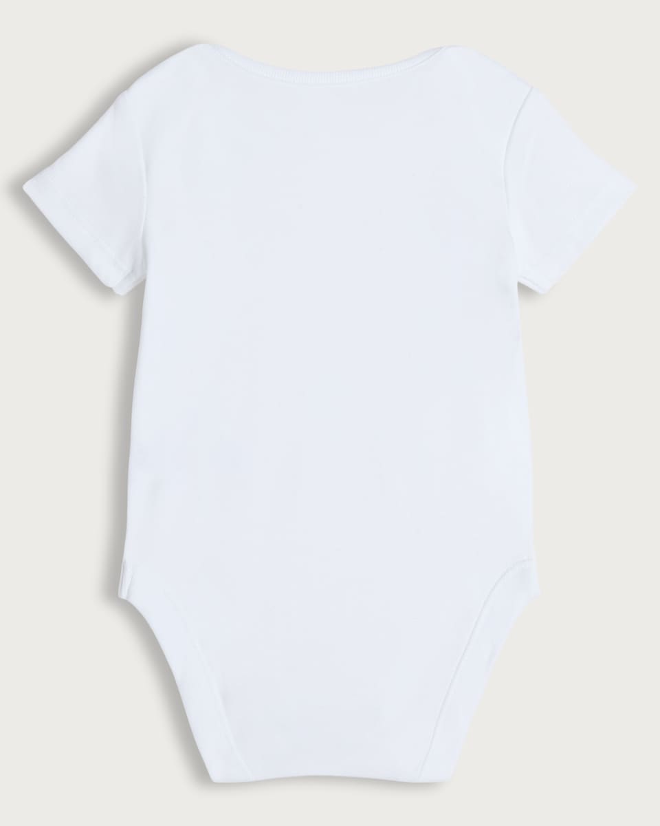 image 1 of F&F Baby 10-Pack Pure Cotton Short Sleeved Bodysuits in White