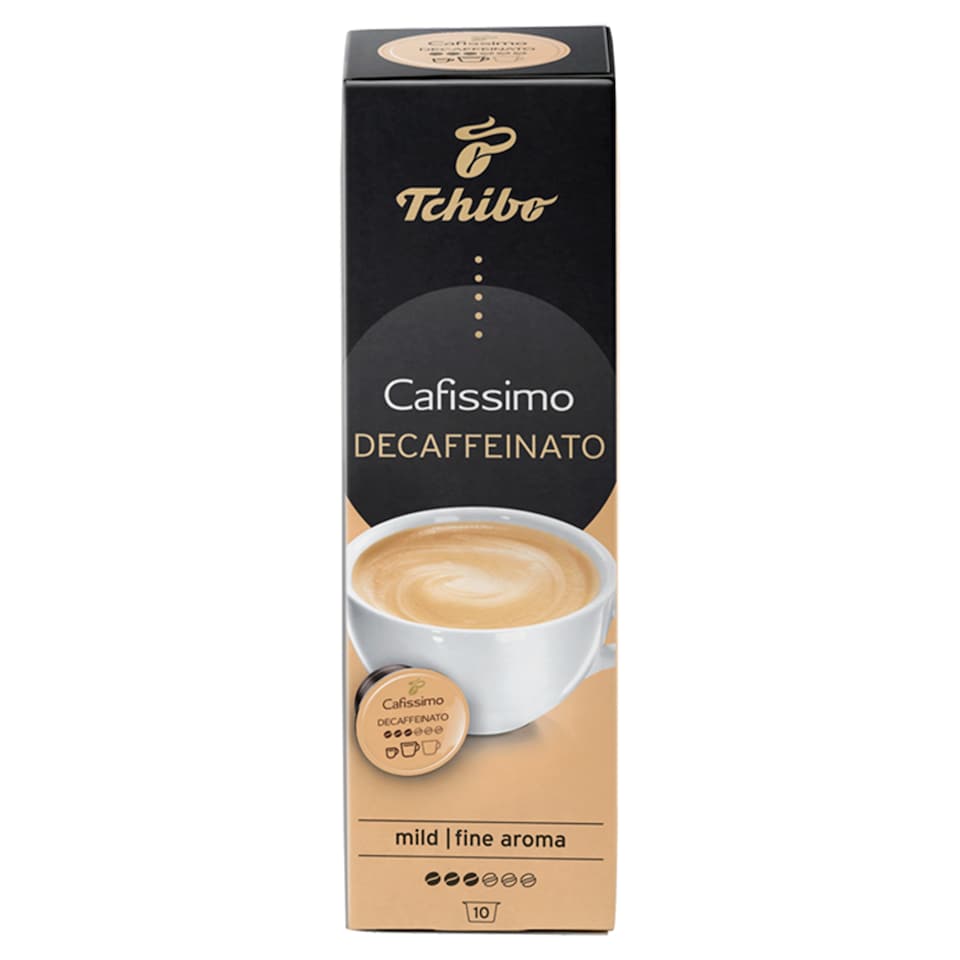 Tchibo Cafissimo Decaffeinato koffeinmentes kávékapszula 10 db 70 g 1. kép