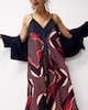 image 1 of F&F Hanky Hem Maxi Dress in Navy
