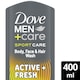 image 1 of Dove Men+Care Sport Active Fresh 3-in-1 Body Wash Shower Gel 400ml