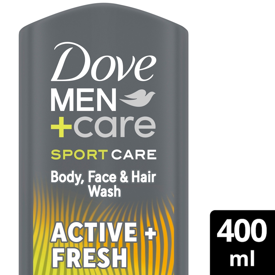 image 1 of Dove Men+Care Sport Active Fresh 3-in-1 Body Wash Shower Gel 400ml