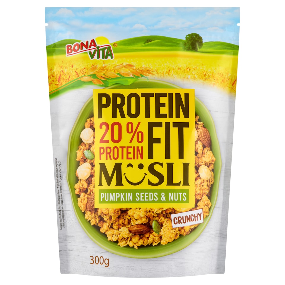 image 1 of Bona Vita Protein Fit Crunchy Musli with Protein, Nuts and Pumpkin Seeds 300 g