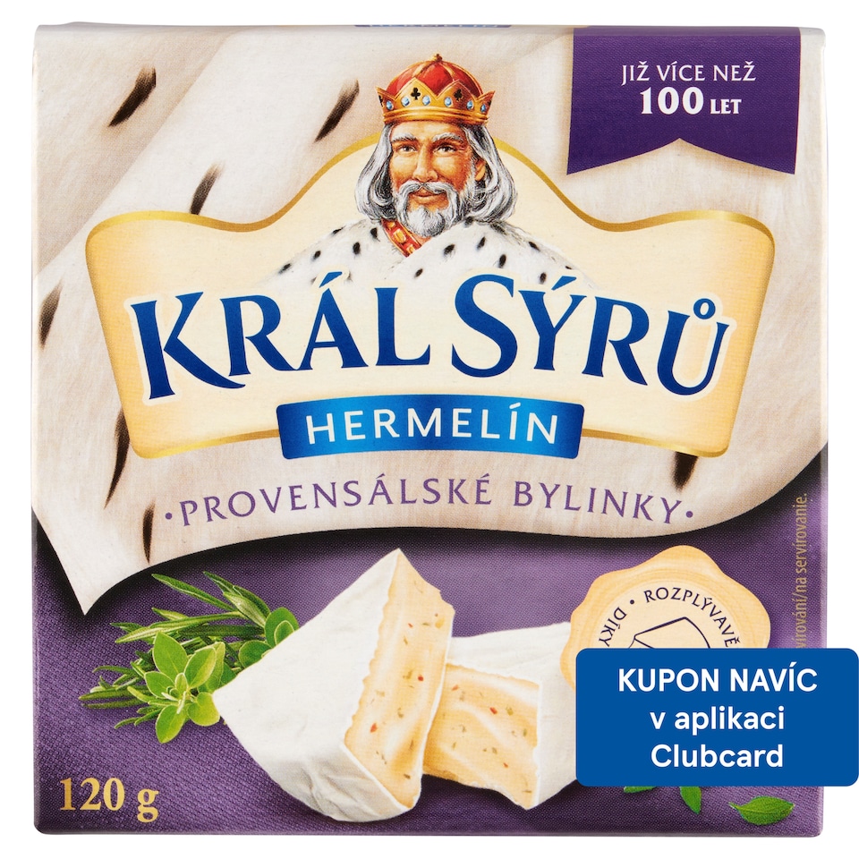 Obrázek 1 pro produkt Král Sýrů Hermelín provensálské bylinky 120g