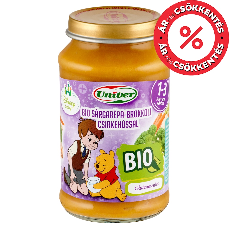 Univer Disney Baby bio sárgarépa-brokkoli csirkehússal bébiétel 12 hónapos kortól 220 g