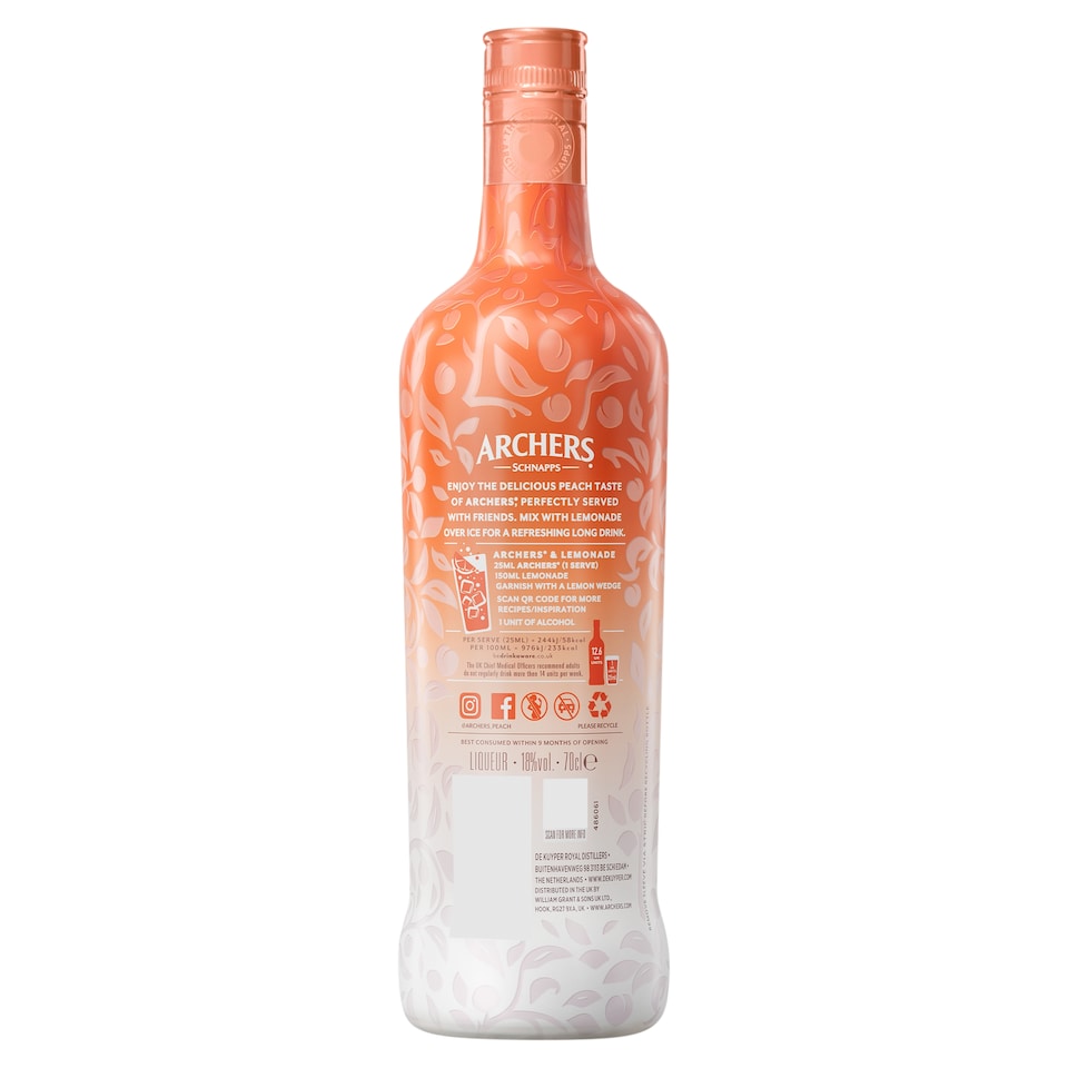 image 1 of Archers Peach Schnapps 70cl