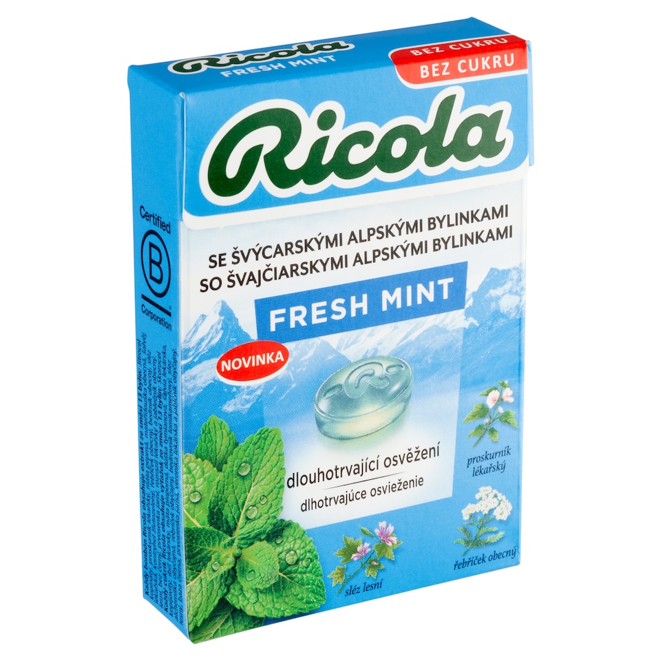 obrázok 1 z Ricola Fresh Mint švajčiarsky bylinný drops bez cukru 40 g