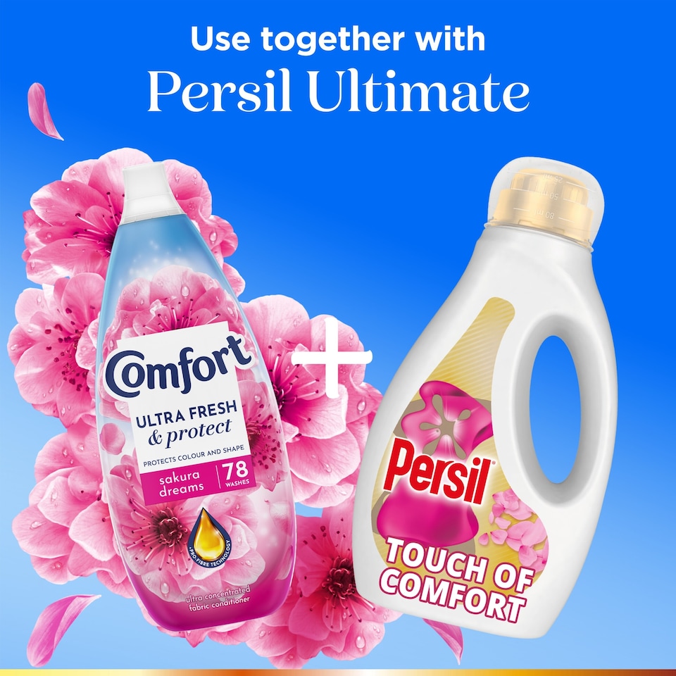 image 1 of Comfort Ultra Fresh & Protect Sakura Dreams Fabric Conditioner 78 Washes 1170ML