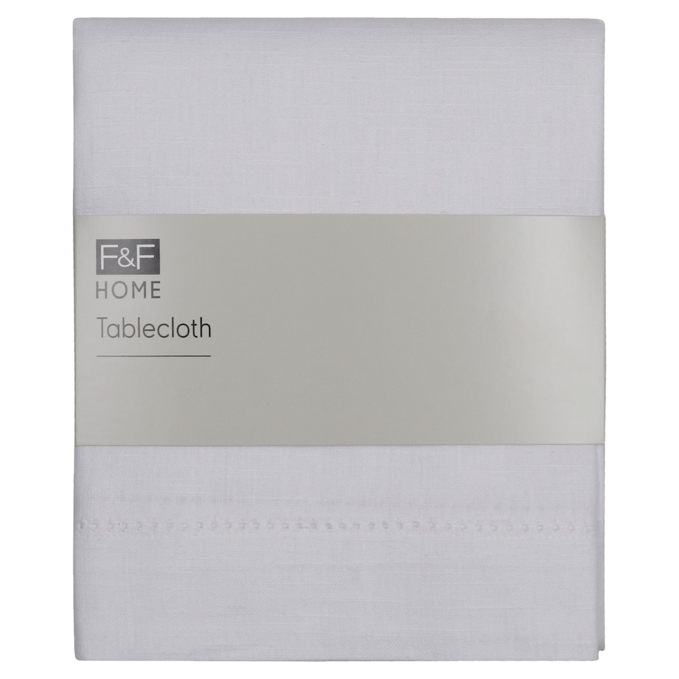 F&F Home White Tablecloth Large