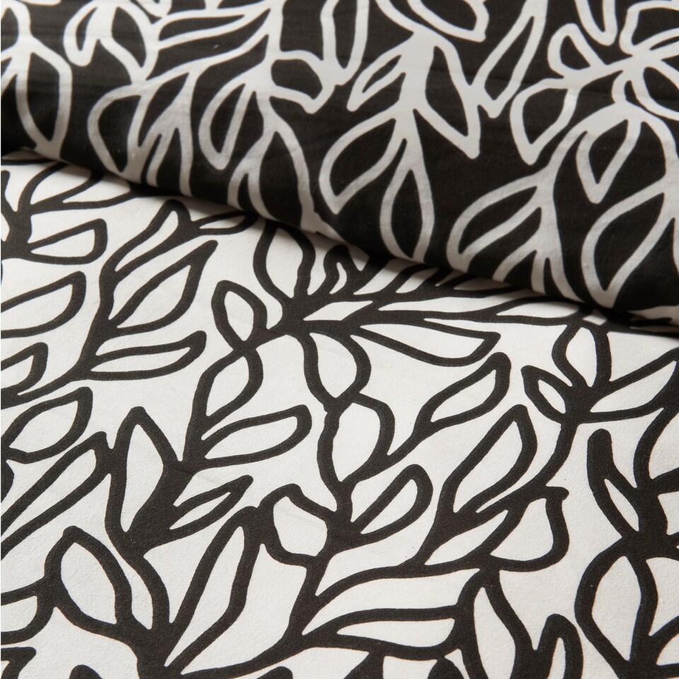 image 1 of Cosmo Living Mono Sketch Leaf Duvet Set Super King