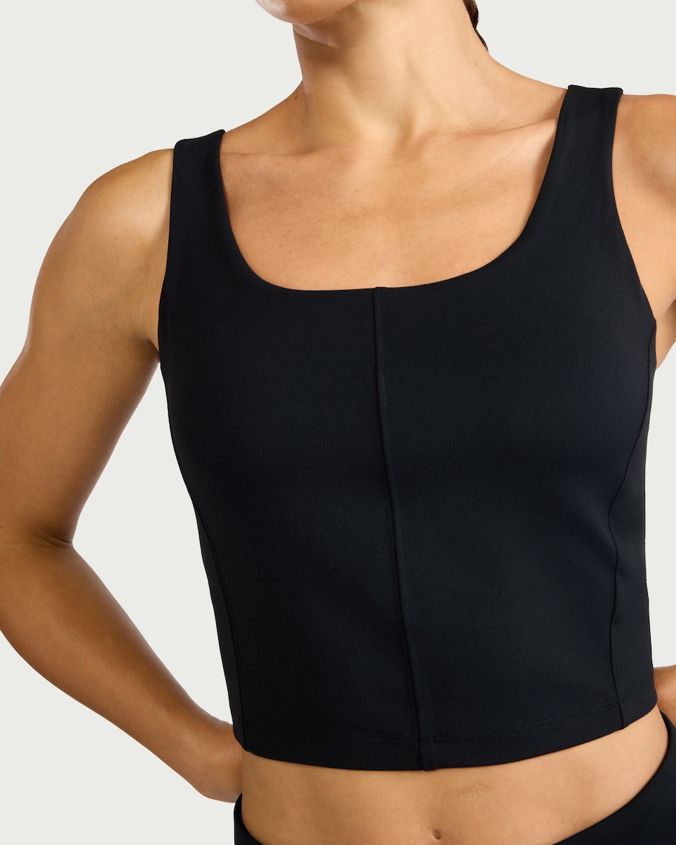 image 1 of F&F Active ULTRAMOVE Cropped Vest in Black
