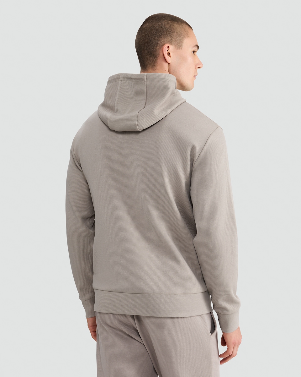 image 1 of The F&F Edit Cotton Rich Drawstring Hoodie in Brown