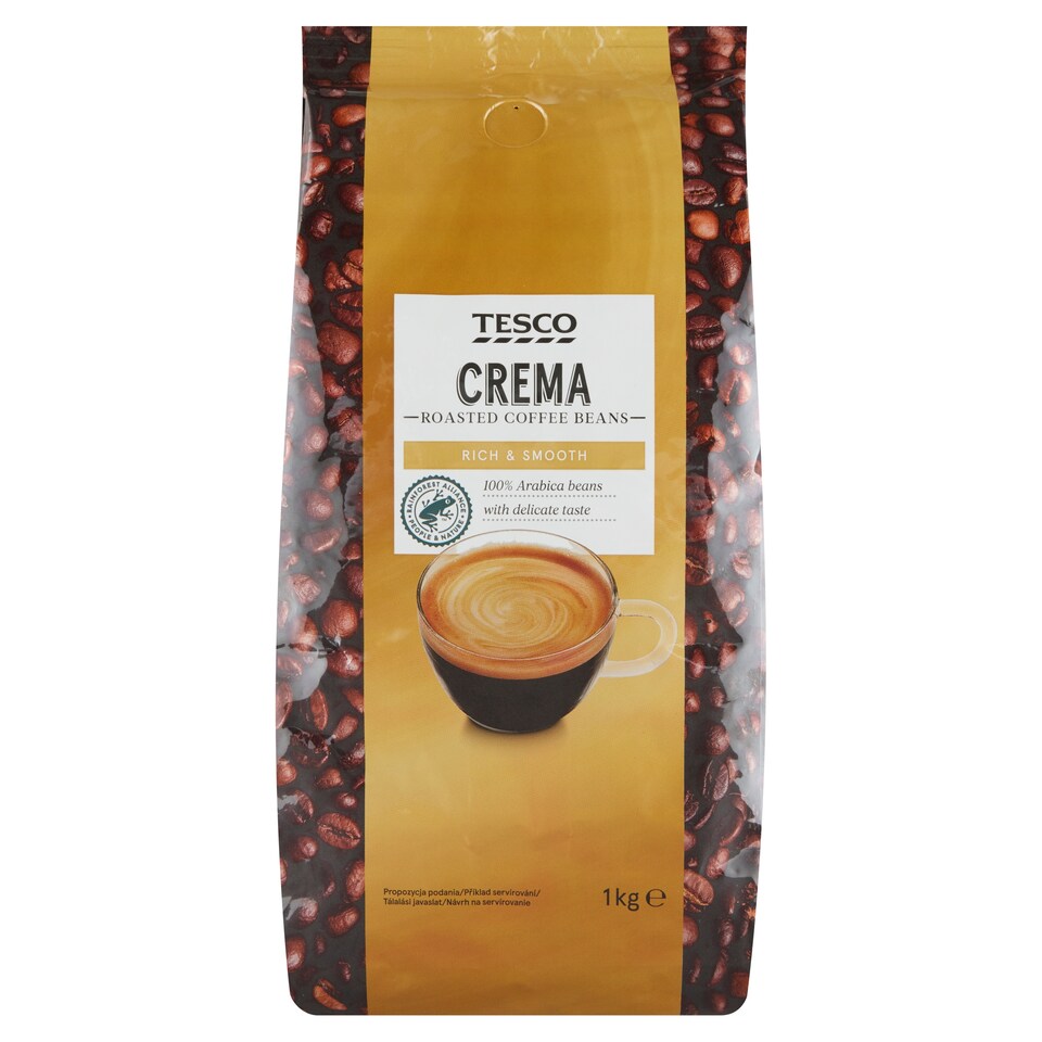 Tesco Crema pražená zrnková káva 1kg