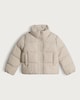 image 4 of F&F Girls High Neck Double Layer Padded Jacket in Cream