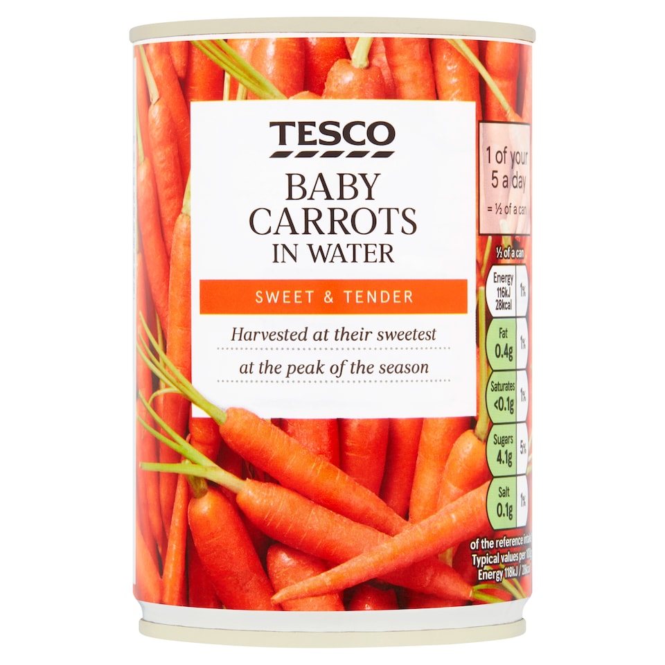 Tesco Baby Carrots In Water 300G