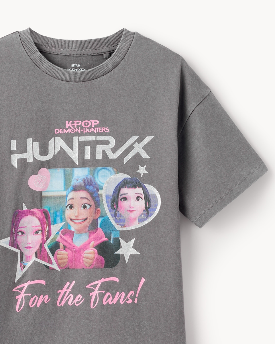 image 1 of K-Pop Demon Hunters Pure Cotton T-Shirt in Grey